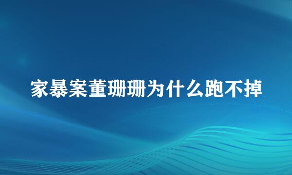 家暴案董珊珊为什么跑不掉