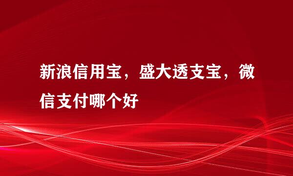 新浪信用宝，盛大透支宝，微信支付哪个好