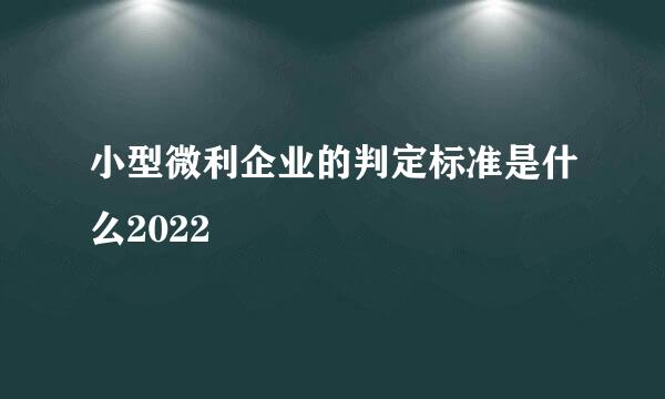 小型微利企业的判定标准是什么2022