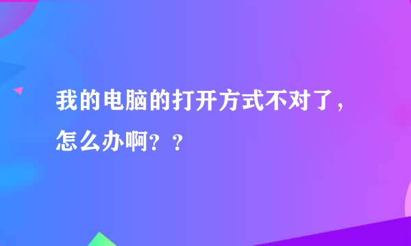 我的电脑的打开方式不对了，怎么办啊？？