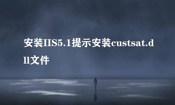 安装IIS5.1提示安装custsat.dll文件