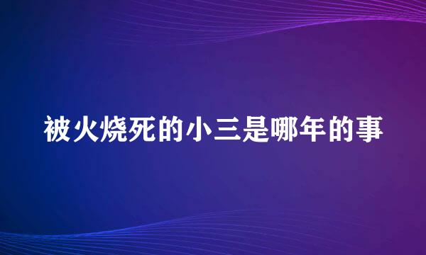 被火烧死的小三是哪年的事