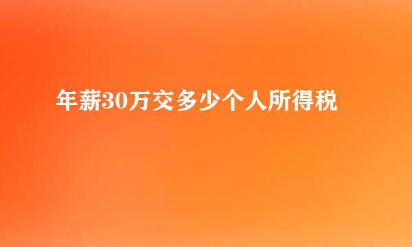 年薪30万交多少个人所得税