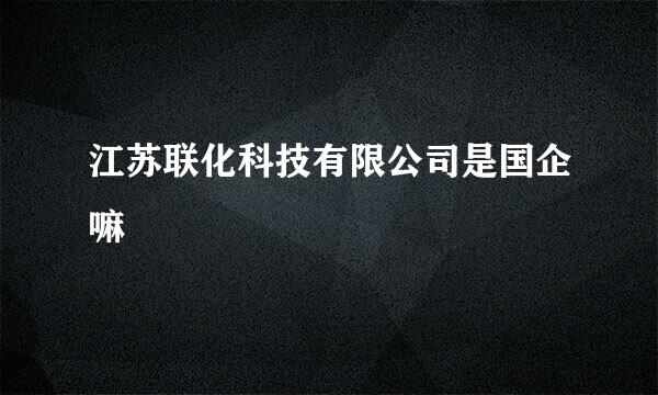 江苏联化科技有限公司是国企嘛