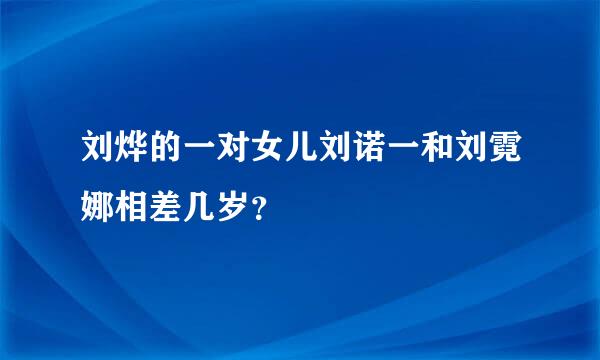 刘烨的一对女儿刘诺一和刘霓娜相差几岁？