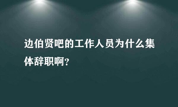 边伯贤吧的工作人员为什么集体辞职啊？