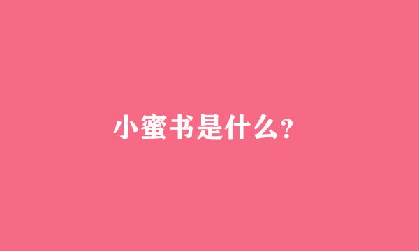 小蜜书是什么？