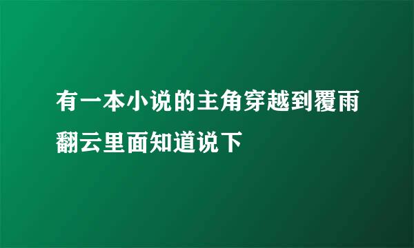 有一本小说的主角穿越到覆雨翻云里面知道说下