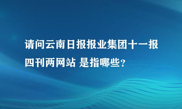 请问云南日报报业集团十一报四刊两网站 是指哪些？