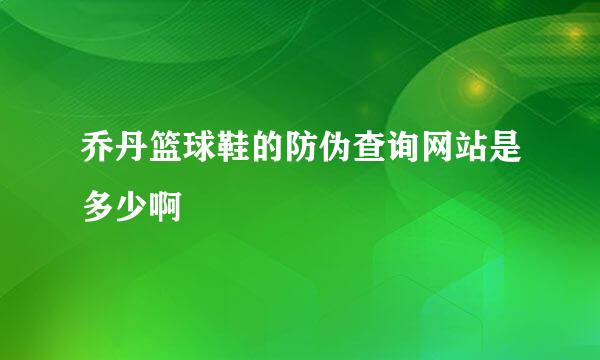 乔丹篮球鞋的防伪查询网站是多少啊