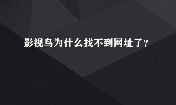 影视鸟为什么找不到网址了？