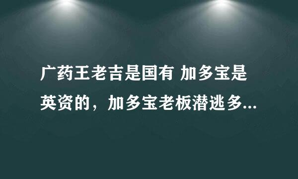 广药王老吉是国有 加多宝是英资的，加多宝老板潜逃多年归案没有？