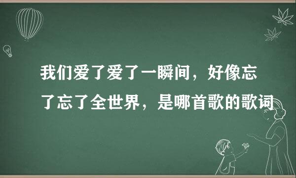 我们爱了爱了一瞬间，好像忘了忘了全世界，是哪首歌的歌词