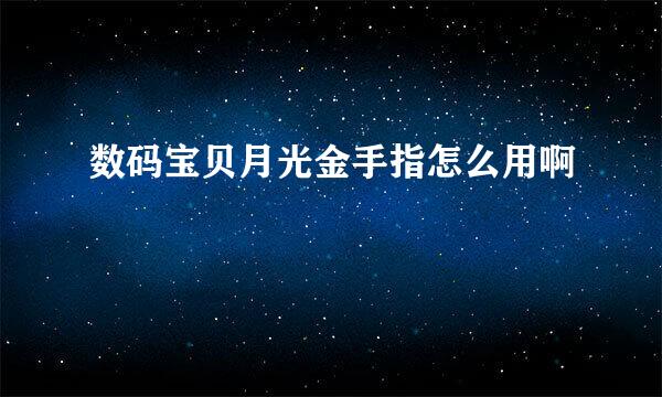 数码宝贝月光金手指怎么用啊