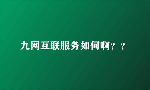 九网互联服务如何啊？？