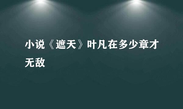 小说《遮天》叶凡在多少章才无敌