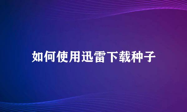 如何使用迅雷下载种子