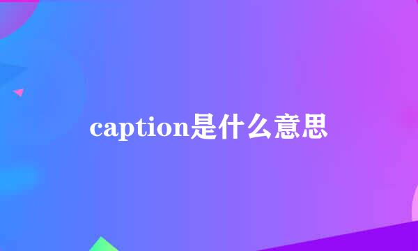 caption是什么意思