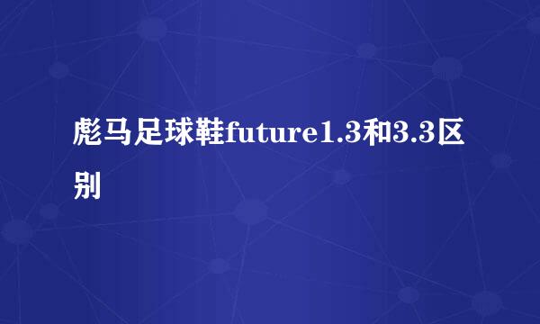 彪马足球鞋future1.3和3.3区别