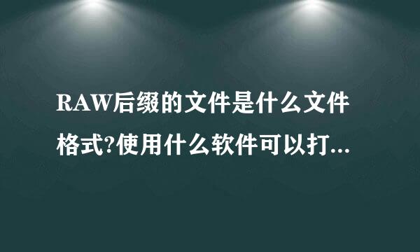 RAW后缀的文件是什么文件格式?使用什么软件可以打开这样格式的文件?