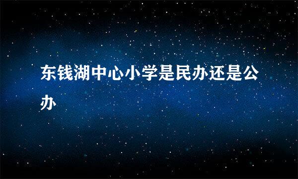 东钱湖中心小学是民办还是公办