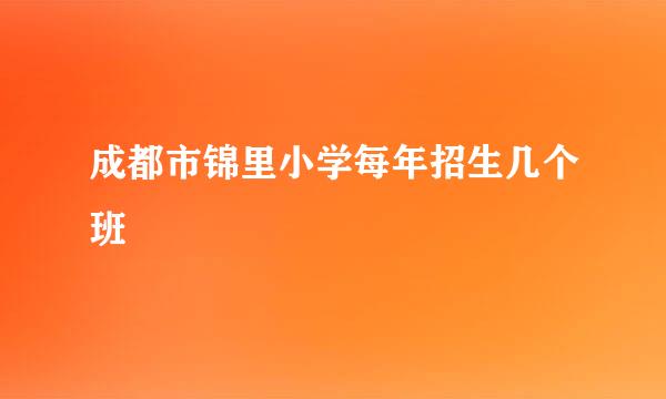 成都市锦里小学每年招生几个班