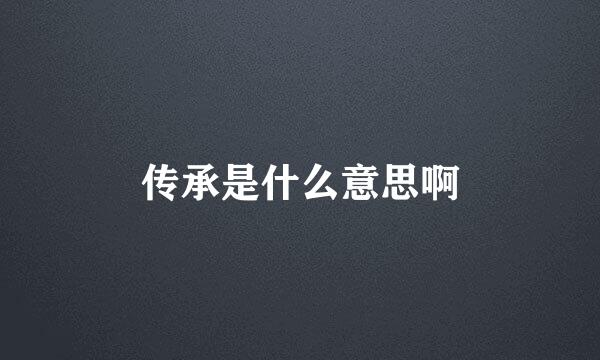 传承是什么意思啊