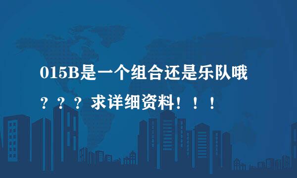 015B是一个组合还是乐队哦？？？求详细资料！！！