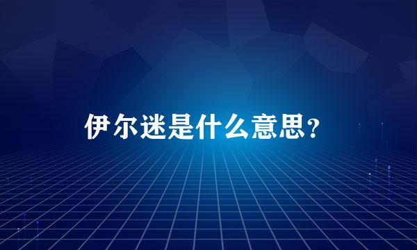 伊尔迷是什么意思？