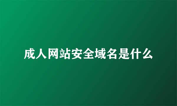 成人网站安全域名是什么