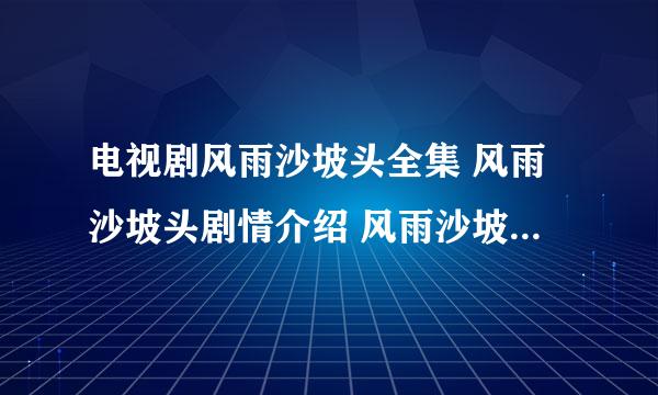 电视剧风雨沙坡头全集 风雨沙坡头剧情介绍 风雨沙坡头下载 风雨沙坡头大结局34集