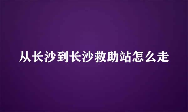 从长沙到长沙救助站怎么走