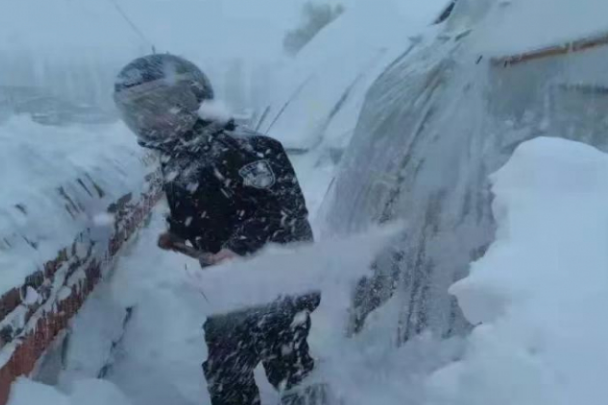 极寒暴风雪冰封通辽，通辽下了多厚的雪呢？