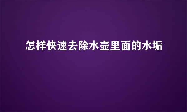 怎样快速去除水壶里面的水垢