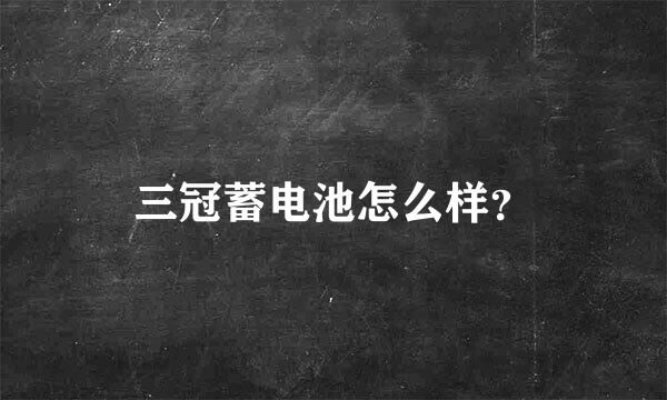 三冠蓄电池怎么样？