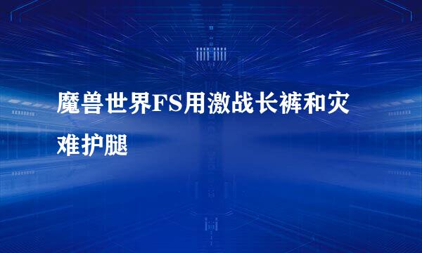 魔兽世界FS用激战长裤和灾难护腿