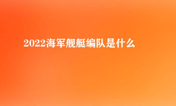 2022海军舰艇编队是什么