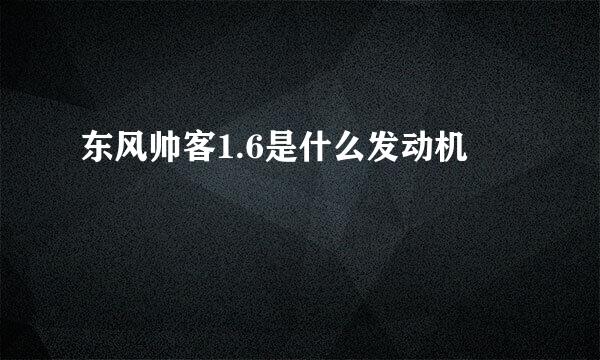 东风帅客1.6是什么发动机