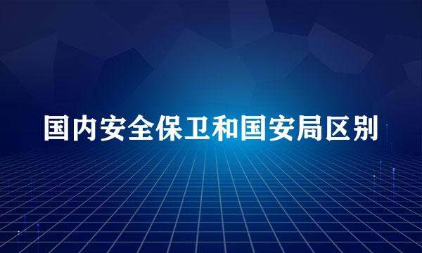 国内安全保卫和国安局区别