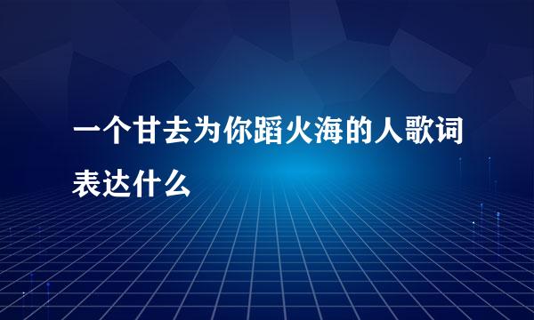 一个甘去为你蹈火海的人歌词表达什么