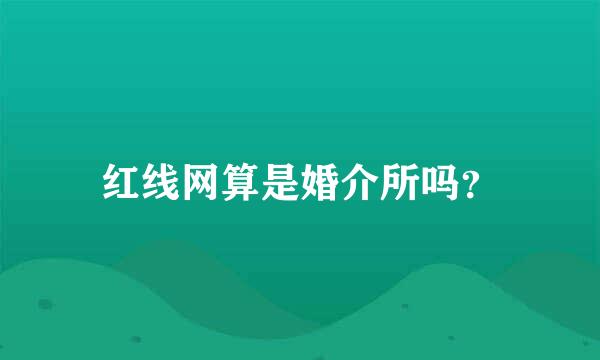 红线网算是婚介所吗？