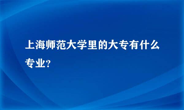 上海师范大学里的大专有什么专业？