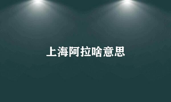 上海阿拉啥意思