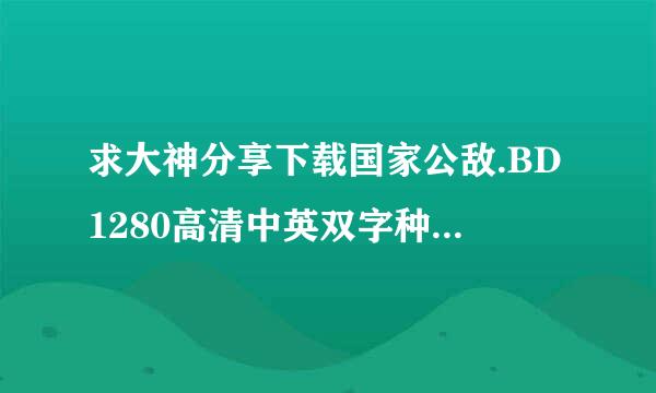 求大神分享下载国家公敌.BD1280高清中英双字种子的网址好东西大家分享