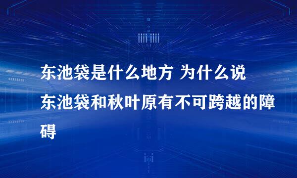 东池袋是什么地方 为什么说东池袋和秋叶原有不可跨越的障碍