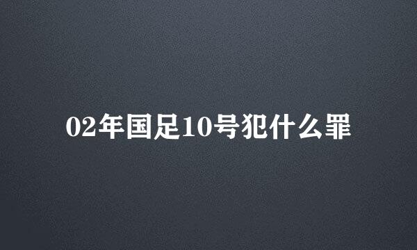 02年国足10号犯什么罪