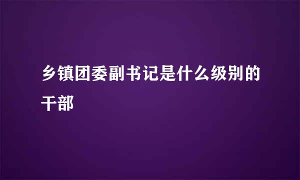 乡镇团委副书记是什么级别的干部