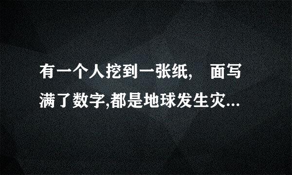 有一个人挖到一张纸,裏面写满了数字,都是地球发生灾难的时间,这部电影叫什麽