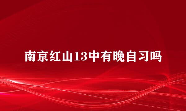 南京红山13中有晚自习吗