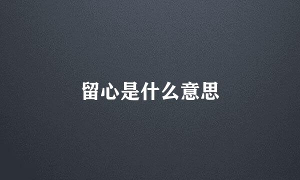 留心是什么意思